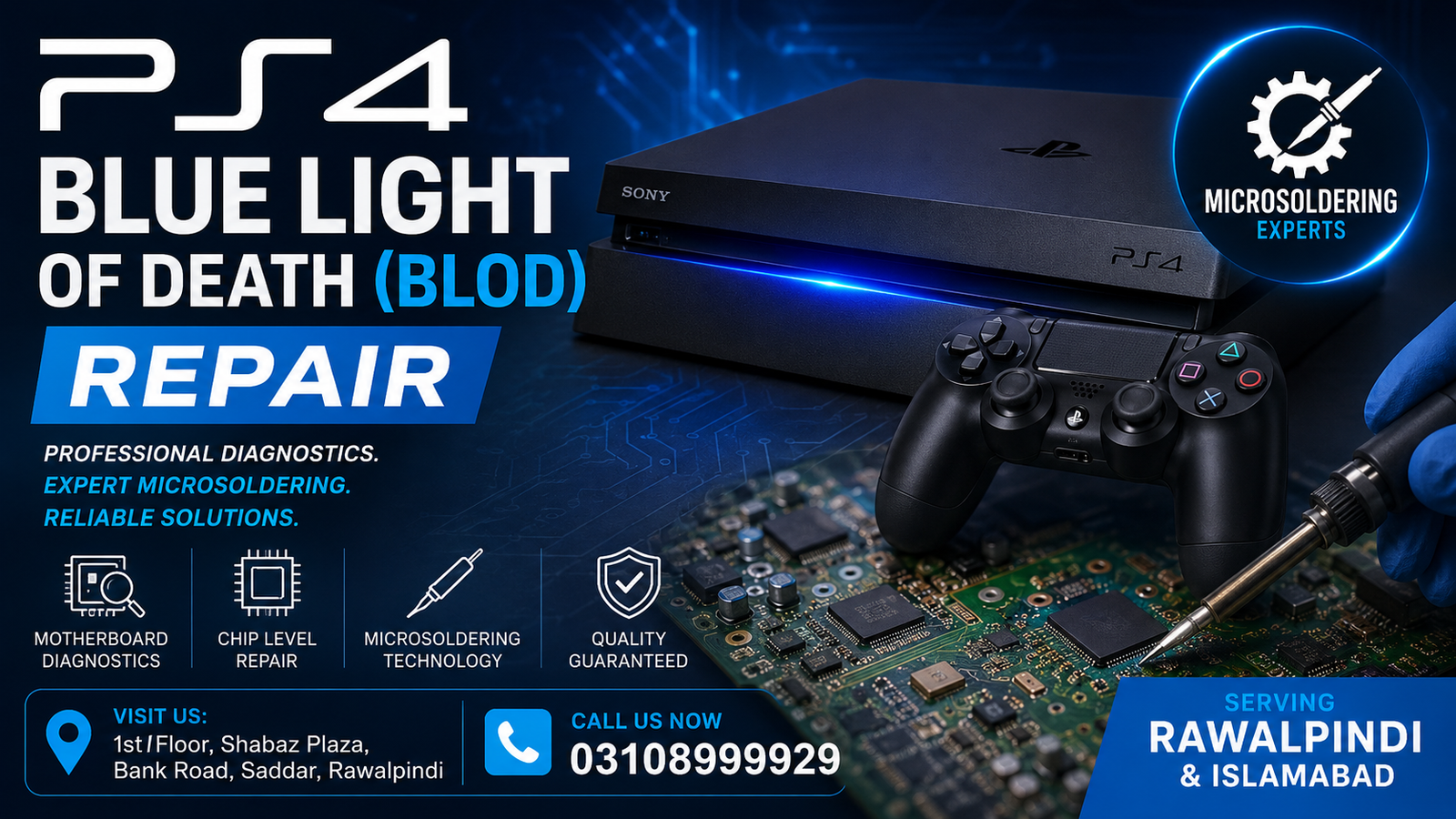 PS4 Blue Light of Death (BLOD) Repair in Rawalpindi & Islamabad 2 PS4 Blue Light