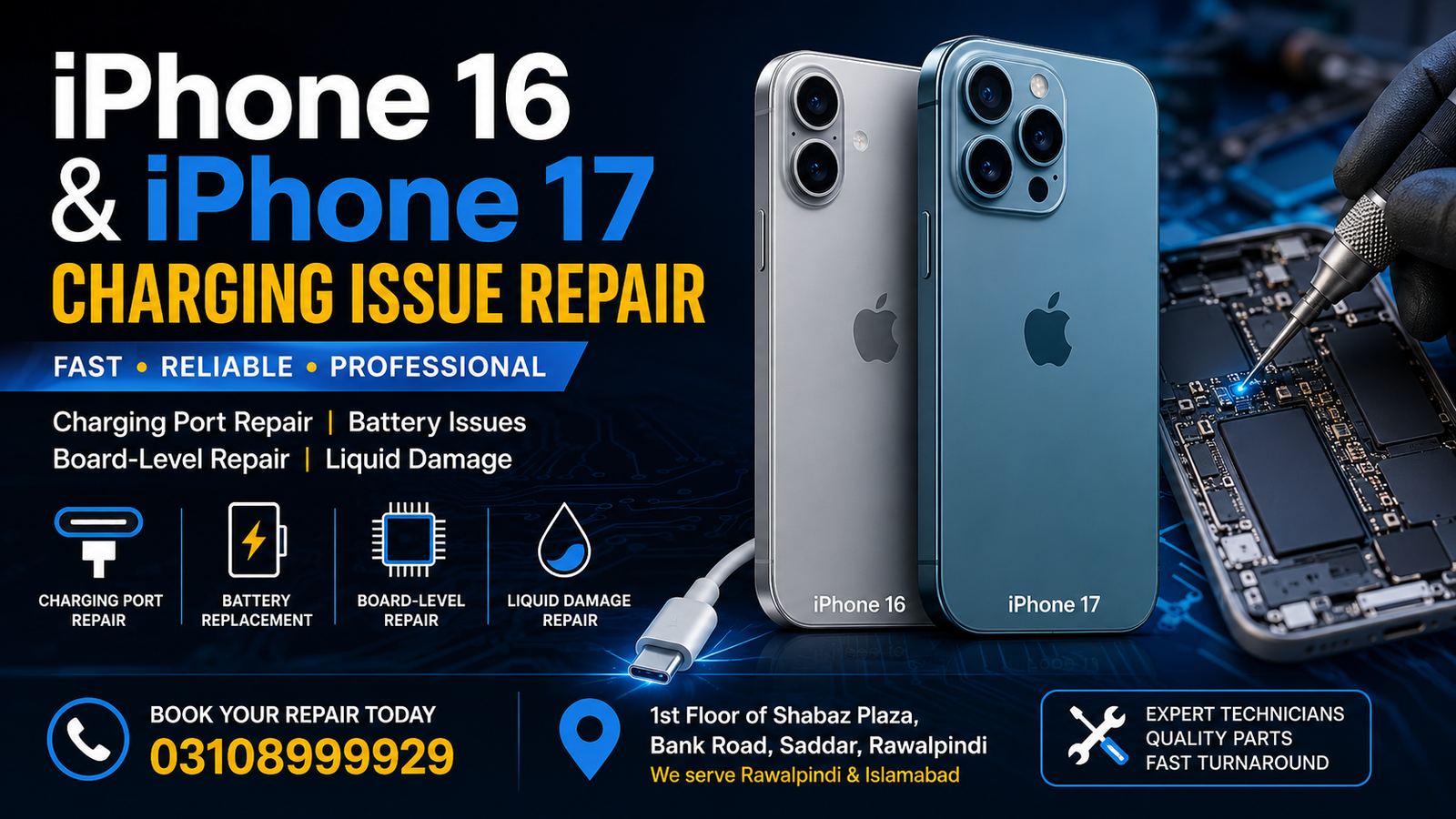 iPhone 16 and iPhone 17 Charging Issue Repair in Rawalpindi & Islamabad 2 iPhone 16 & iPhone 17 Charging Issue Repair in Rawalpindi & Islamabad
