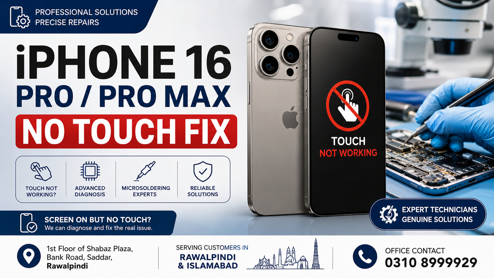 iPhone 16 Pro / Pro Max No Touch Fix in Rawalpindi 2 No Touch