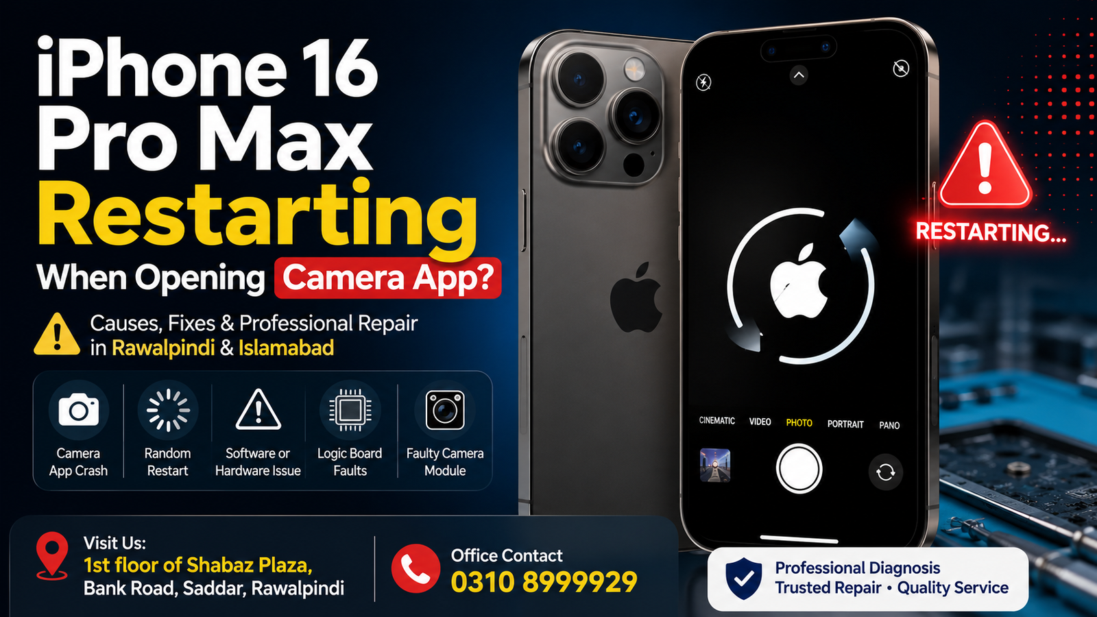 iPhone 16 Pro Max Restarting When Opening Camera App